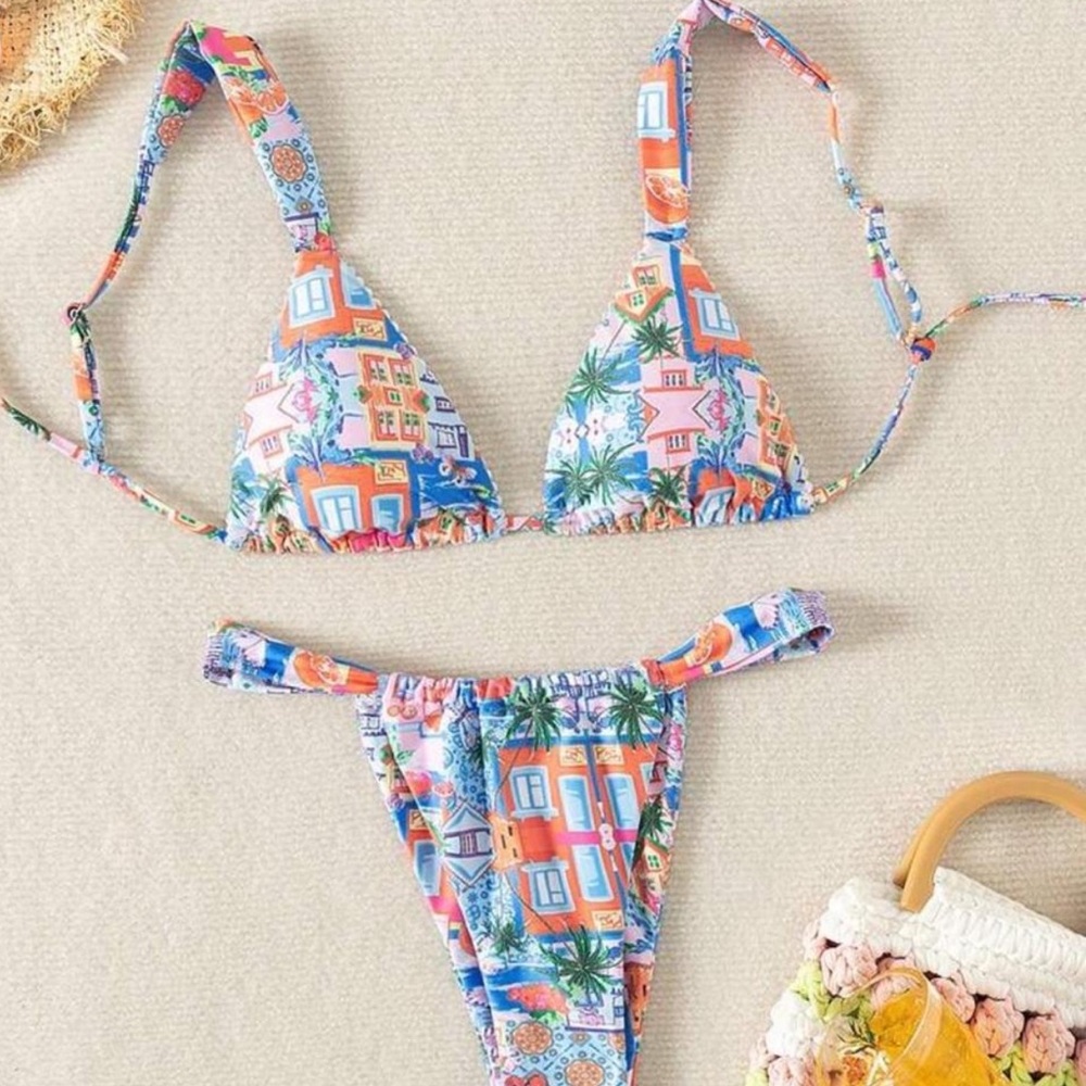 Amazon Multicolor Patterned Bikini -Small